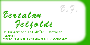 bertalan felfoldi business card